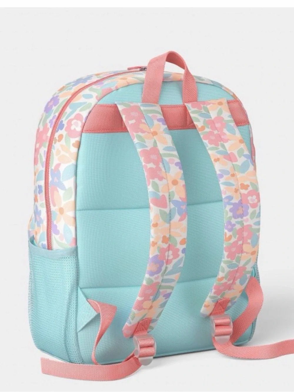 NWT:Kids 16 inches Floral Backpack in Pastel Pink, Blue, Purple w/ laptop sleeve